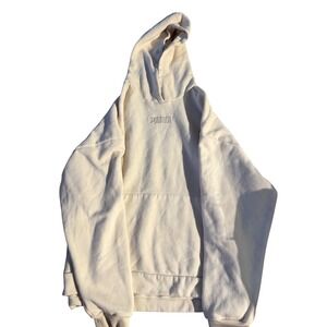 Puma  Fleece Pullover Sweatshirt cream Off White Embroidered Logo Size XXL